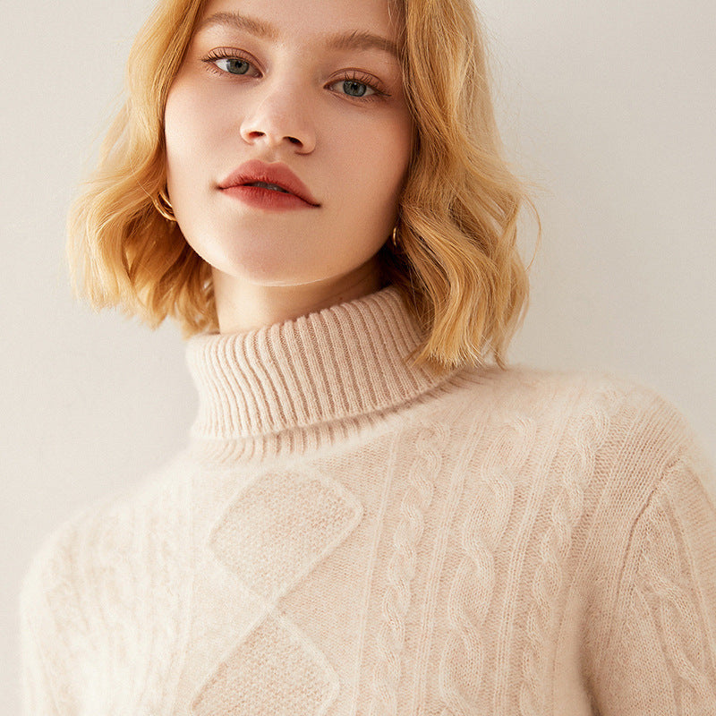 Turtleneck Pullover Thick Cashmere Sweater