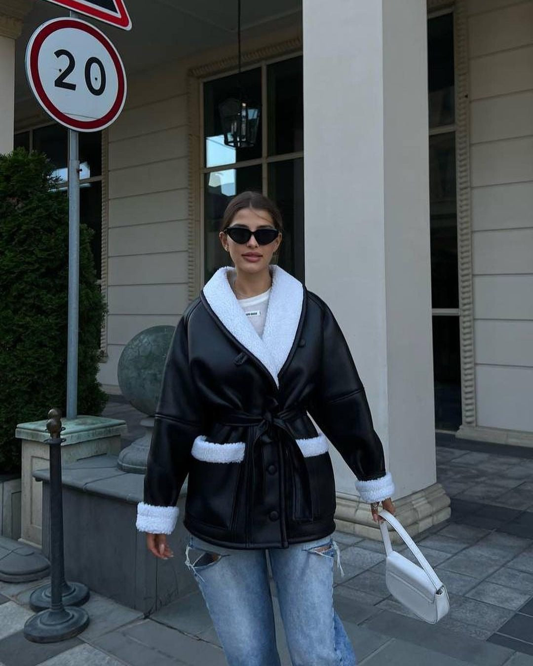 Leather And Fur Coat Women