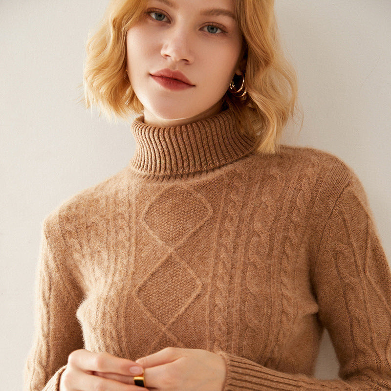Turtleneck Pullover Thick Cashmere Sweater